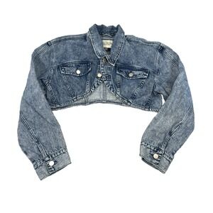 Ashley Vintage Charm Cropped Denim Jacket Size XL